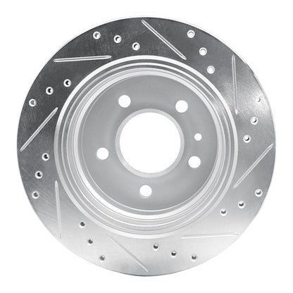 R1 Concepts R1 88-94 BMW 740I Rear Left Drilled & Slotted Silver Brake Rotor