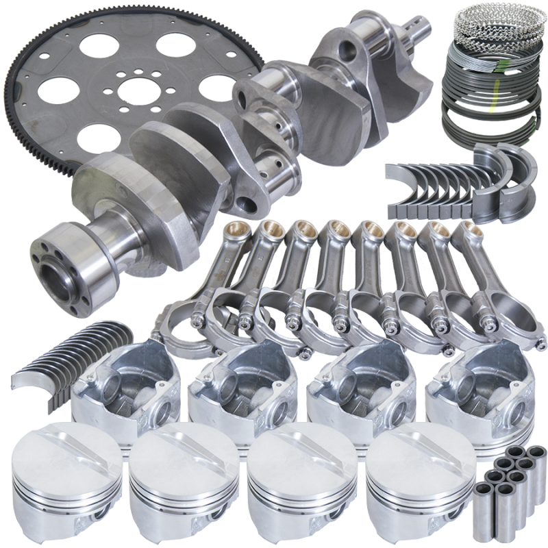 Eagle Chevy 350 1Pc 3.750in Crank 5.700in I-Beam Rods 4.000in Pistons 153 Tooth FP Balanced Assembly