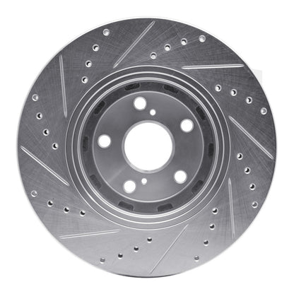R1 Concepts R1 09-15 Toyota Venza Front Right Drilled & Slotted Silver Brake Rotor