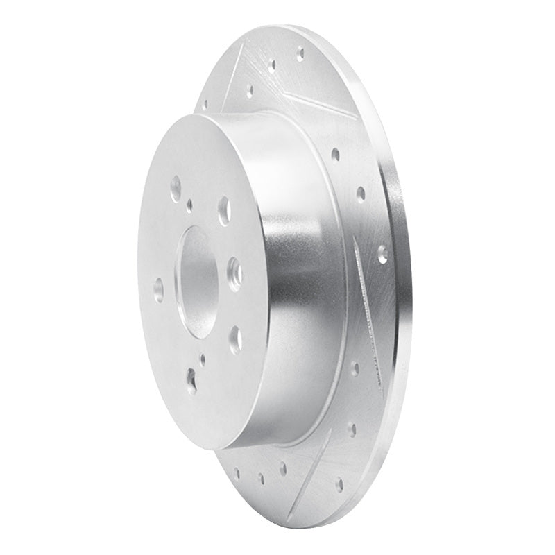 R1 Concepts R1 18-24 Toyota Camry Rear Left Drilled & Slotted Silver Brake Rotor