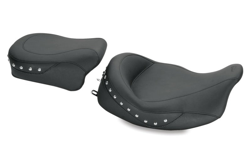 Mustang Motorcycle Mustang 08-21 Harley Electra Glide,Rd Glide,Rd King,Str Glide Std Touring Solo Seat w/Studs - Black