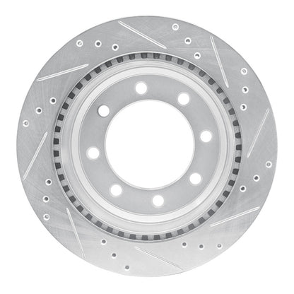 R1 Concepts R1 08-25 Ford E-150 Rear Left Drilled & Slotted Silver Brake Rotor