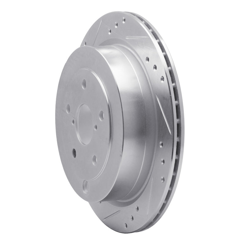 R1 Concepts R1 06-14 Subaru B9 TRIBECA Rear Left Drilled & Slotted Silver Brake Rotor