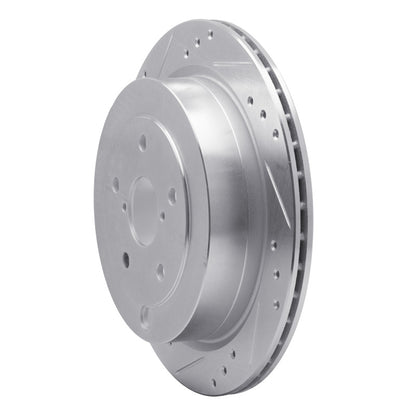 R1 Concepts R1 06-14 Subaru B9 TRIBECA Rear Left Drilled & Slotted Silver Brake Rotor