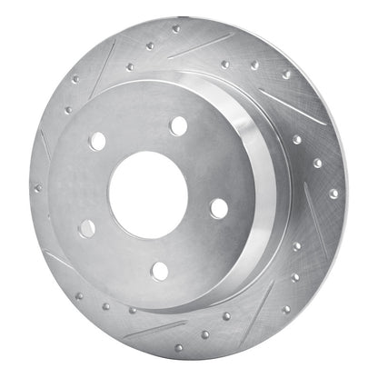 R1 Concepts R1 99-04 Jeep Grand Cherokee Rear Left Drilled & Slotted Silver Brake Rotor