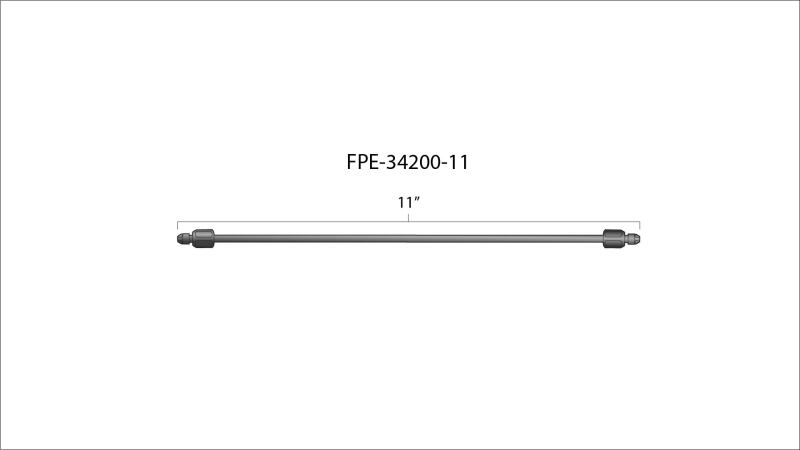 Fleece Performance 11in High Pressure Fuel Line (8mm x 3.5mm Line M14x1.5 Nuts)