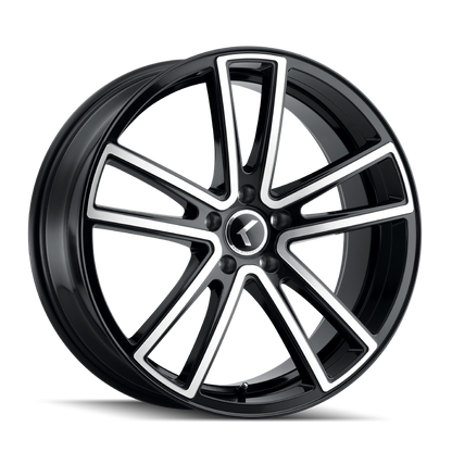 Kraze Wheels Kraze KR190 Lusso 22x8.5 / 5x114.3 BP / 38mm Offset / 72.62mm Hub Gloss Black Machined Wheel
