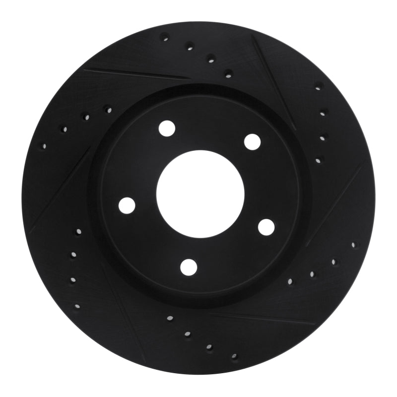 R1 Concepts R1 13-19 Nissan SENTRA Front Right Drilled & Slotted Black Brake Rotor