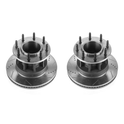 PowerStop Power Stop 17-22 Ford F-350 Super Duty Front Drilled & Slotted Rotor - Pair