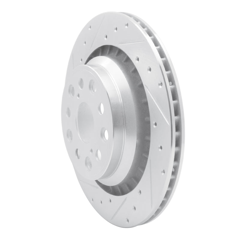 R1 Concepts R1 07-17 Lexus LS600h Left Rear Drilled & Slotted Silver Brake Rotor
