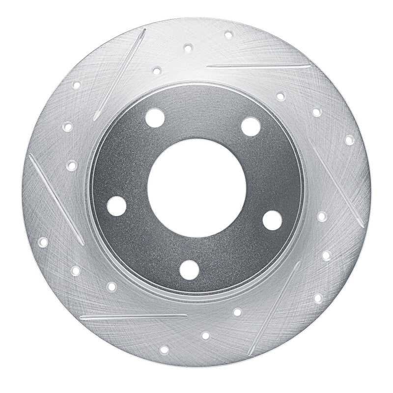 R1 Concepts R1 20-25 Nissan SENTRA Rear Left Drilled & Slotted Silver Brake Rotor