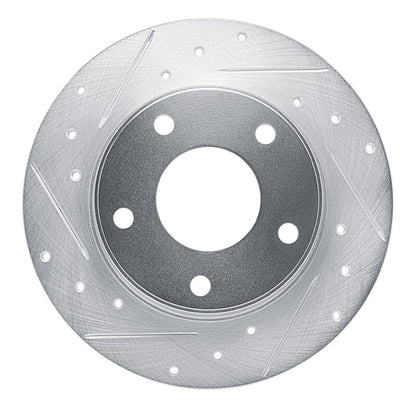 R1 Concepts R1 20-25 Nissan SENTRA Rear Left Drilled & Slotted Silver Brake Rotor