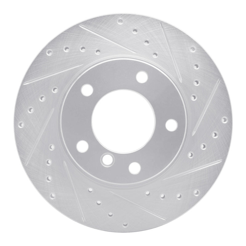 R1 Concepts R1 91-06 BMW 318TI Front Right Drilled & Slotted Silver Brake Rotor