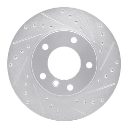 R1 Concepts R1 91-06 BMW 318TI Front Right Drilled & Slotted Silver Brake Rotor