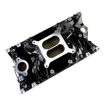 Edelbrock RPM Air-Gap Manifold for Small-Block Chevy Vortec - Black Plasma Finish