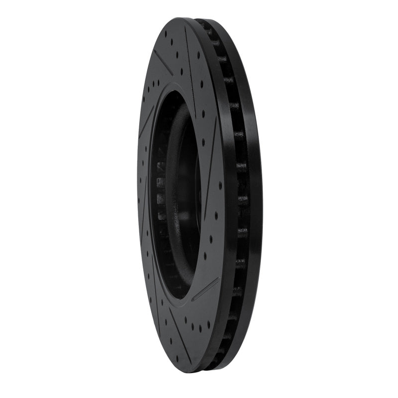 R1 Concepts R1 06-12 Mercedes-Benz GL350 Front Left Drilled & Slotted Black Brake Rotor