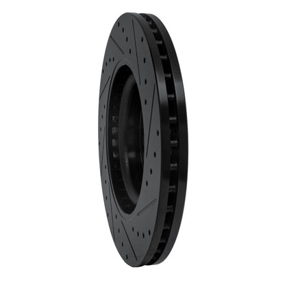 R1 Concepts R1 06-12 Mercedes-Benz GL350 Front Left Drilled & Slotted Black Brake Rotor