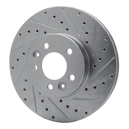 R1 Concepts R1 98-02 Ford Crown Victoria Front Right Drilled & Slotted Silver Brake Rotor