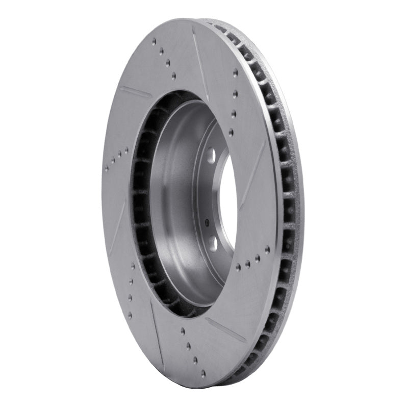 R1 Concepts R1 97-04 Porsche Boxster Front Left Drilled & Slotted Silver Brake Rotor