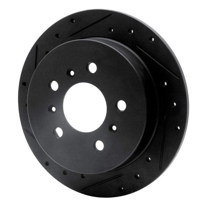 R1 Concepts R1 06-10 Buick Allure Rear Left Drilled & Slotted Black Brake Rotor