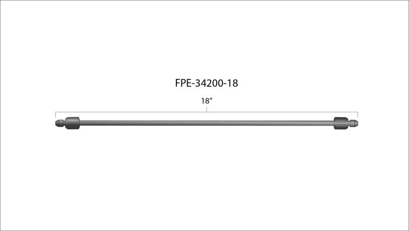 Fleece Performance 18in High Pressure Fuel Line (8mm x 3.5mm Line, M14x1.5 Nuts)