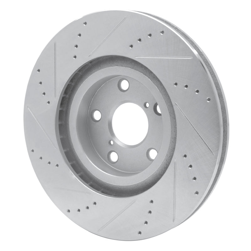 R1 Concepts R1 93-98 Toyota Supra Right Front Drilled & Slotted Silver Brake Rotor