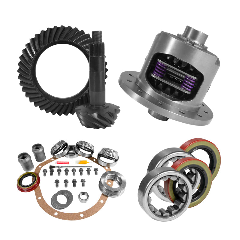 Yukon Gear & Axle Yukon Gear 8.875in GM 12T 4.11 Rear Ring & Pinion Install Kit 30 Spline Positraction Axle Bearings