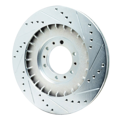 R1 Concepts R1 98-04 Mitsubishi Montero Front Left Drilled & Slotted Silver Brake Rotor