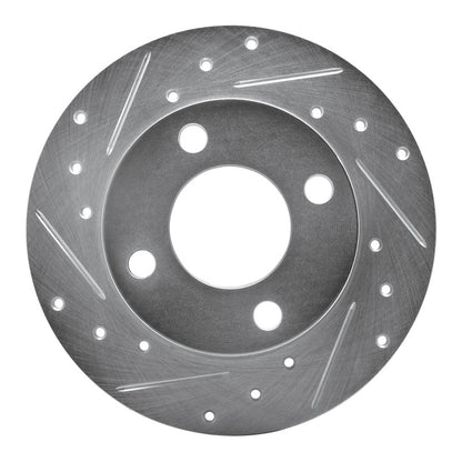 R1 Concepts R1 82-98 Audi Cabriolet Rear Left Drilled & Slotted Silver Brake Rotor