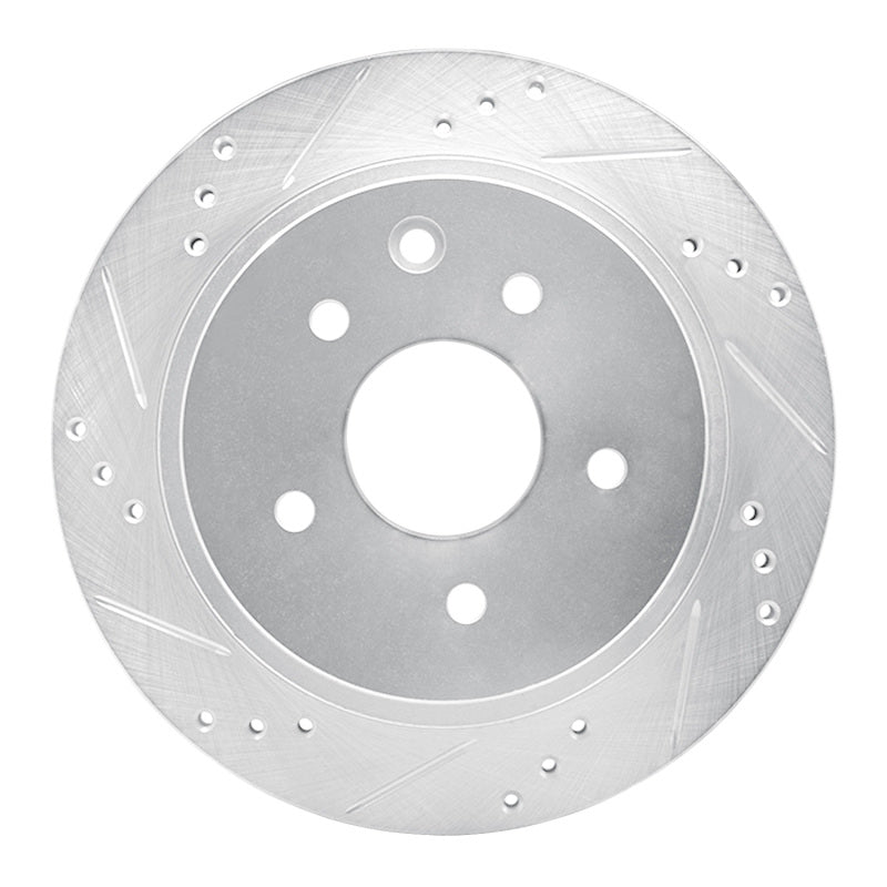 R1 Concepts R1 02-06 Infiniti M45 Rear Left Drilled & Slotted Silver Brake Rotor