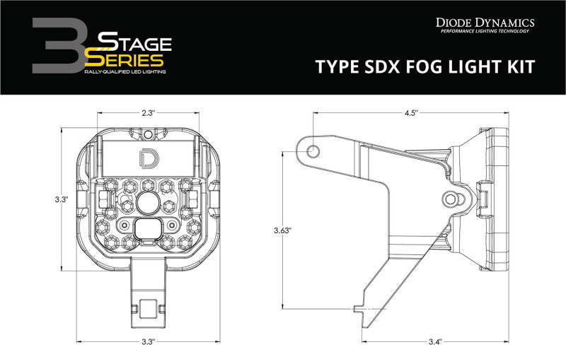 Diode Dynamics SS3 Sport Type SDX Kit ABL - White SAE Fog