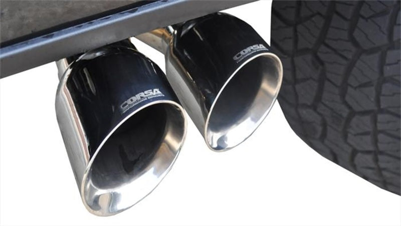 CORSA Performance Corsa 15-20 Ford F-150 5.0L V8 (Super Crew Cab) Polished Sport Single Side Dual 4in Tips CB Exhaust