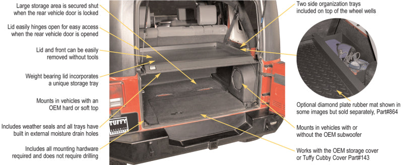 Tuffy Products Tuffy Jk Security Deck Enclosure 01 Blk