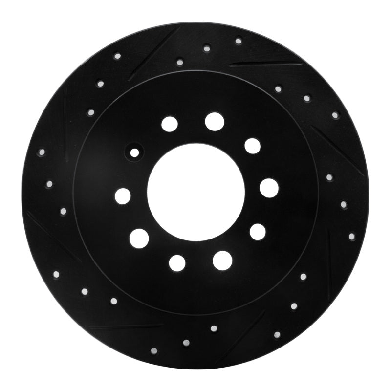 R1 Concepts R1 07-08 Hyundai Tiburon Rear Left Drilled & Slotted Black Brake Rotor