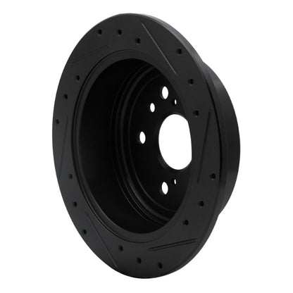 R1 Concepts R1 04-09 Lexus RX350 Rear Left Drilled & Slotted Black Brake Rotor