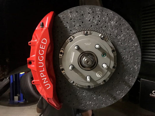 UNPLUGGED PERFORMANCE UP-M3MY-317-1.1 BRAKE KIT BFB 6 PISTON SUPERLIGHT CARBON CERAMIC FOR TESLA MODEL 3 / MODEL Y