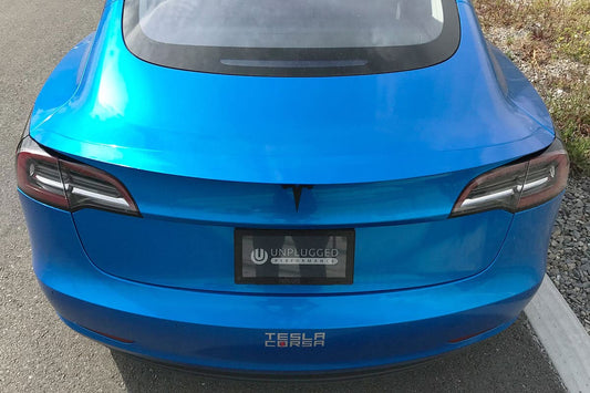 UNPLUGGED PERFORMANCE UP-M3-305-1.1 HIGH EFFICIENCY TRUNK SPOILER, AUTOCLAVED DRY CARBON, GLOSS CLEAR FOR TESLA MODEL 3