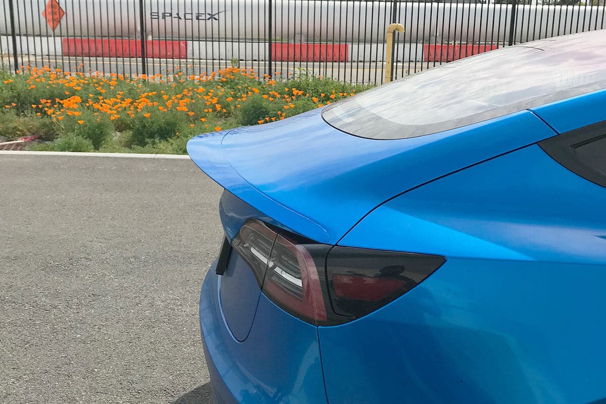 UNPLUGGED PERFORMANCE UP-M3-305-1.1 HIGH EFFICIENCY TRUNK SPOILER, AUTOCLAVED DRY CARBON, GLOSS CLEAR FOR TESLA MODEL 3