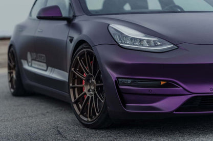 UNPLUGGED PERFORMANCE UP-M3-302-5.1 ASCENSION FRONT FASCIA SYSTEM, PAINTED MIDNIGHT SILVER PMNG FOR TESLA MODEL 3