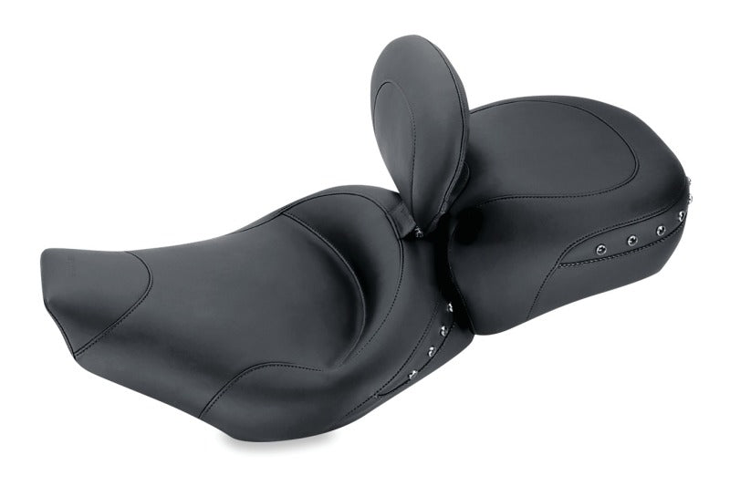 Mustang Motorcycle Mustang 97-07 Harley Rd King,06-07 Str Glide,00-05 Eagle Solo Seat w /DBR Black Pearls - Black