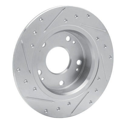 R1 Concepts R1 03-08 Acura TSX Rear Right Drilled & Slotted Silver Brake Rotor