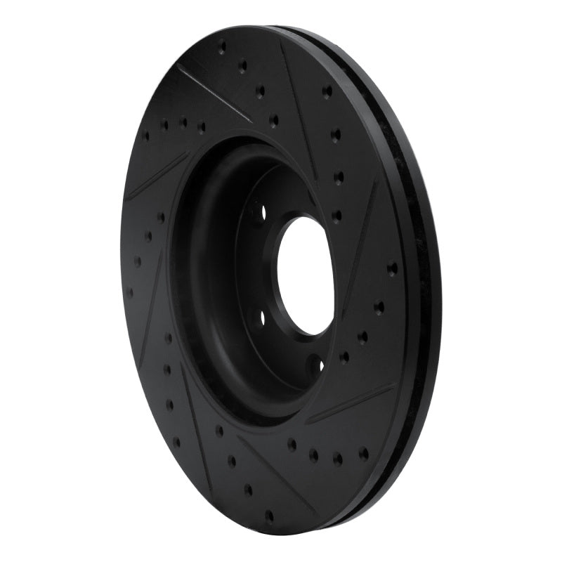 R1 Concepts R1 04-15 Mazda 3 Front Left Drilled & Slotted Black Brake Rotor