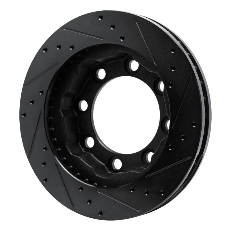 R1 Concepts R1 77-93 Chevrolet V30 & V3500 Pickup Front Left Drilled & Slotted Black Brake Rotor