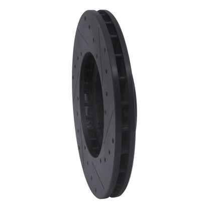 R1 Concepts R1 87-88 Toyota Pickup Front Left Drilled & Slotted Black Brake Rotor