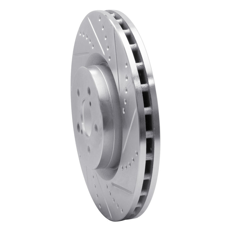 R1 Concepts R1 03-25 Subaru BRZ Front Right Drilled & Slotted Silver Brake Rotor