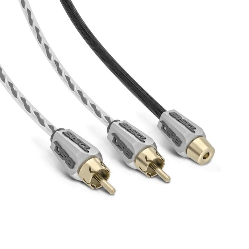 DS18 Level 3 RCA Wire Y Connector 1 Male to 2 Female Black