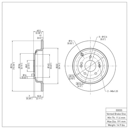 DFC 10-16 Hyundai Genesis Coupe Rear Brake Rotor