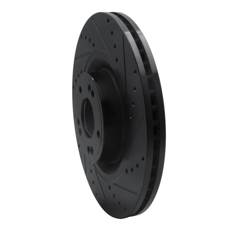R1 Concepts R1 12-17 Genesis G80 Front Right Drilled & Slotted Black Brake Rotor
