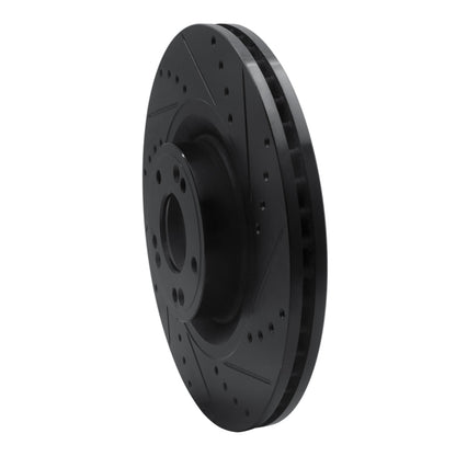 R1 Concepts R1 12-17 Genesis G80 Front Right Drilled & Slotted Black Brake Rotor