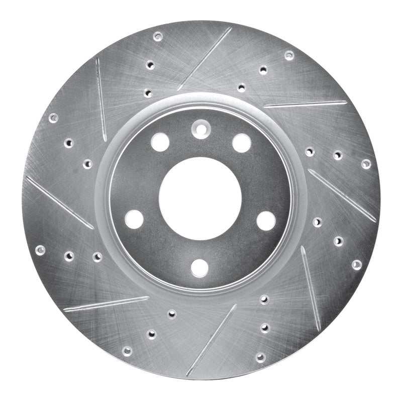 R1 Concepts R1 14-19 Chevrolet Corvette Front Left Drilled & Slotted Silver Brake Rotor